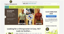 Desktop Screenshot of legacychiropracticnc.com