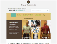 Tablet Screenshot of legacychiropracticnc.com